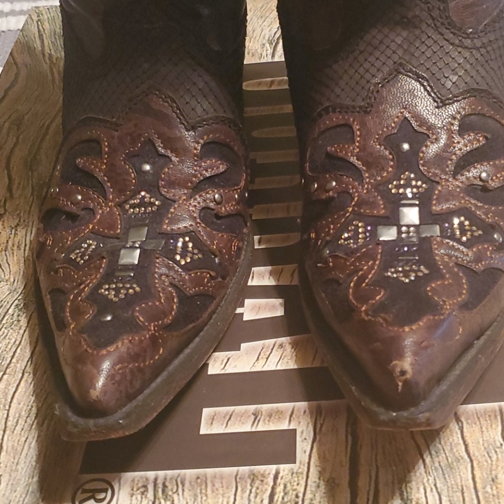 Corral Python Swarovski Crystal Cross Boots - image 5